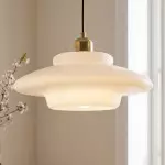 Ritika Vintage Art Cream Multi-Shape Glass Pendant Light