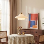 Ritika Vintage Art Cream Multi-Shape Glass Pendant Light