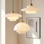 Ritika Vintage Art Cream Multi-Shape Glass Pendant Light