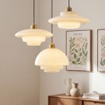 Ritika Vintage Art Cream Multi-Shape Glass Pendant Light