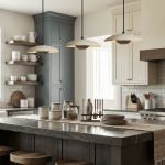 Kendra Cream Travertine UFO Pendant Lamp