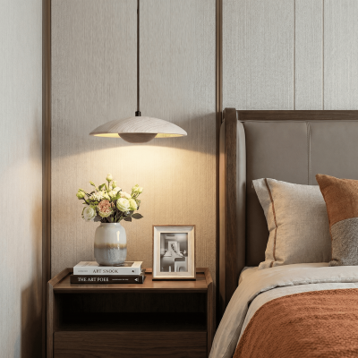 Kendra Cream Travertine UFO Pendant Lamp