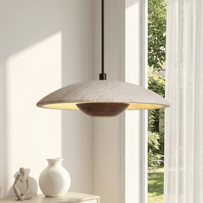Kendra Cream Travertine UFO Pendant Lamp