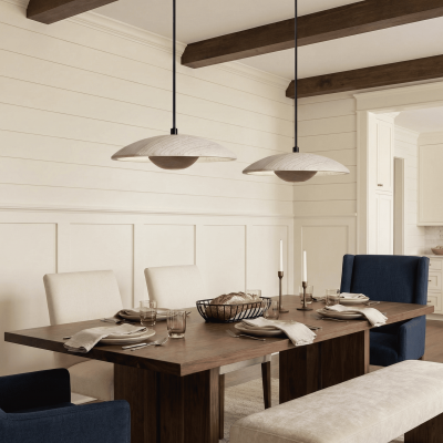 Kendra Cream Travertine UFO Pendant Lamp