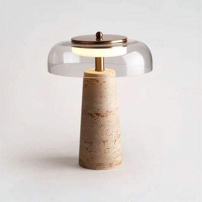 Camryn Nordic Travertine Dome Table Lamp