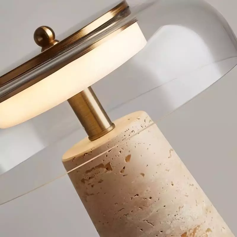 Camryn Nordic Travertine Dome Table Lamp