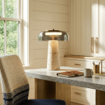 Camryn Nordic Travertine Dome Table Lamp