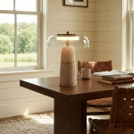 Camryn Nordic Travertine Dome Table Lamp
