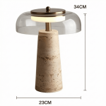 Camryn Nordic Travertine Dome Table Lamp
