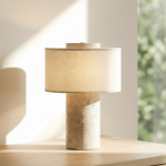 Camryn Nordic Travertine Dome Table Lamp