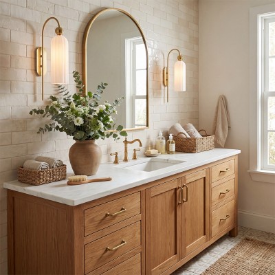 Emrys Modern Gold Fluted Glass Cylinder Sconce