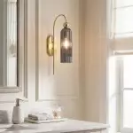 Emrys Modern Gold Fluted Glass Cylinder Sconce