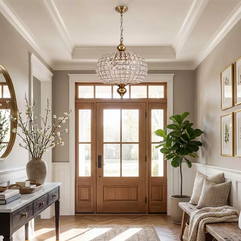 Dion Luxury Antique Brass French Country Crystal Large Chandelier