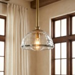 Brenna Modern Brass Cast Glass Dome Pendant Light