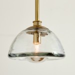 Brenna Modern Brass Cast Glass Dome Pendant Light
