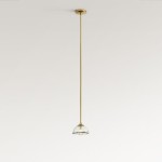 Brenna Modern Brass Cast Glass Dome Pendant Light