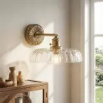 Katya Minimalist Wood Metal Double Dome Wall Sconce