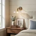 Dafne Vintage Brass Flower Glass Wall Sconce