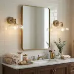 Dafne Vintage Brass Flower Glass Wall Sconce