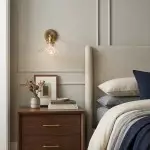 Dafne Vintage Brass Flower Glass Wall Sconce