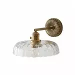 Dafne Vintage Brass Fluted Glass Wall Sconce