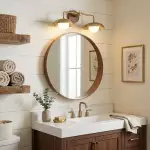 Katya Mid-century Wood Metal Double Dome Wall Sconce