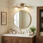 Katya Mid-century Wood Metal Double Dome Wall Sconce