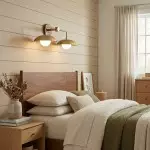 Katya Mid-century Wood Metal Double Dome Wall Sconce