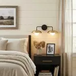 Katya Mid-century Wood Metal Double Dome Wall Sconce