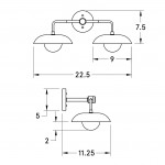 Katya Minimalist Wood Metal Double Dome Wall Sconce