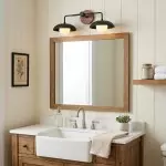 Katya Minimalist Wood Metal Double Dome Wall Sconce