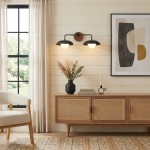 Katya Minimalist Wood Metal Double Dome Wall Sconce