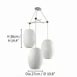 Noah White Triple Pear Bubble Silk Pendant Light