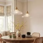 Gyran Retro Brass Lace Glass Pendant Light