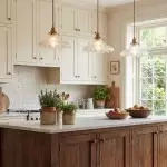 Gyran Retro Brass Lace Glass Pendant Light