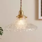 Kaelyn Bottle Shade Stained Striped Glass Pendant Light