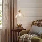 Gyran Retro Brass Lace Glass Pendant Light