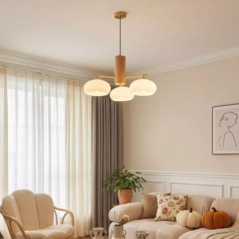 Xanthea Elliptical Persimmon Milk Glass Chandelier