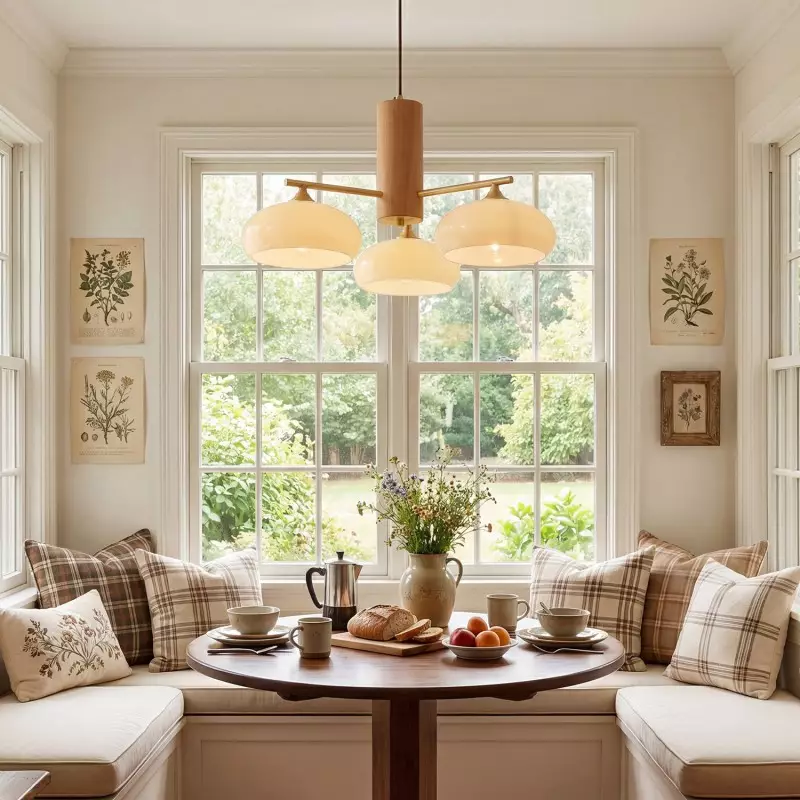 Xanthea Elliptical Persimmon Milk Glass Chandelier