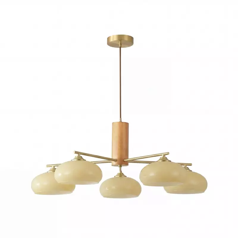 Xanthea Elliptical Persimmon Milk Glass Chandelier