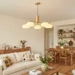 Xanthea Elliptical Persimmon Milk Glass Chandelier