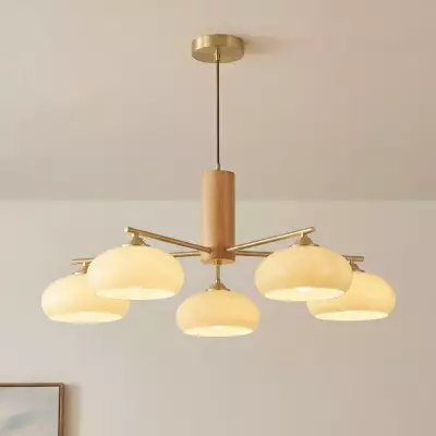 Xanthea Elliptical Persimmon Milk Glass Chandelier