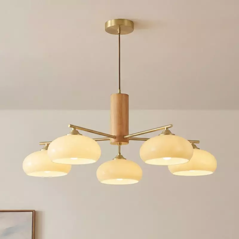 Xanthea Elliptical Persimmon Milk Glass Chandelier