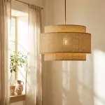 Orlaith Bohemian Rattan Tiered Drum Pendant Light
