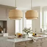 Orlaith Bohemian Rattan Tiered Drum Pendant Light