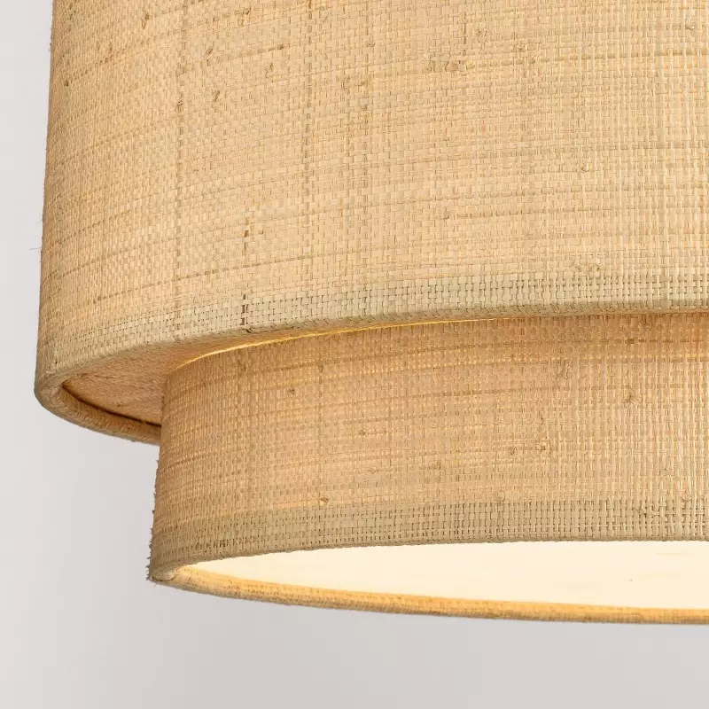 Orlaith Bohemian Rattan Tiered Drum Pendant Light