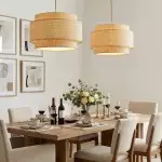 Orlaith Bohemian Rattan Tiered Drum Pendant Light