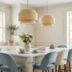 Orlaith Bohemian Rattan Tiered Drum Pendant Light