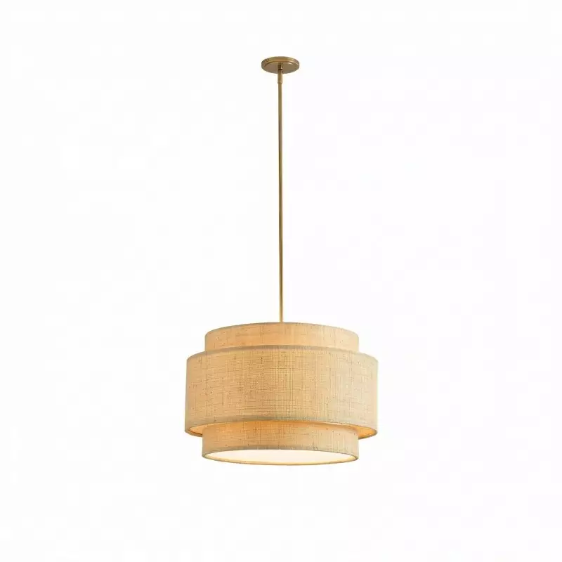 Orlaith Bohemian Rattan Tiered Drum Pendant Light