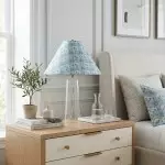 Paxton Vintage Linen Clear Glass Cylindrical Table Lamp